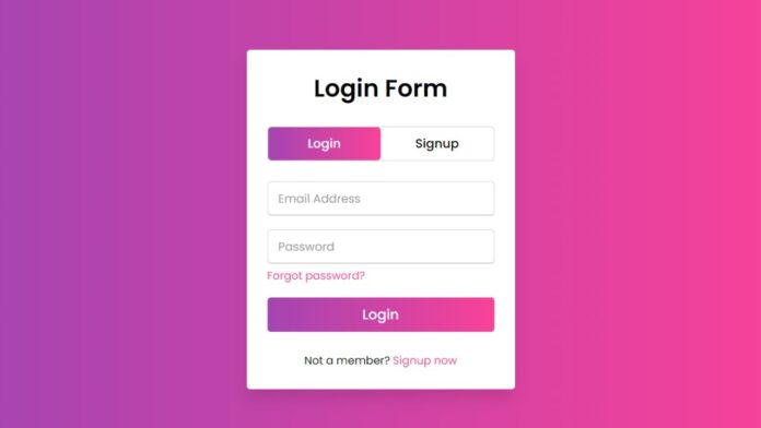 Login and Registration Form in HTML CSS & JavaScript