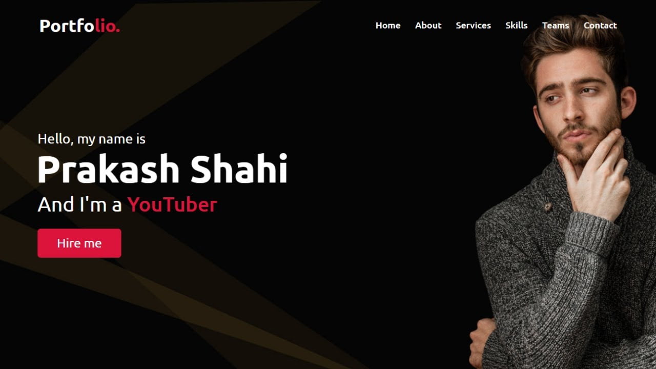 Responsive Personal Portfolio Website using HTML CSS & JavaScript