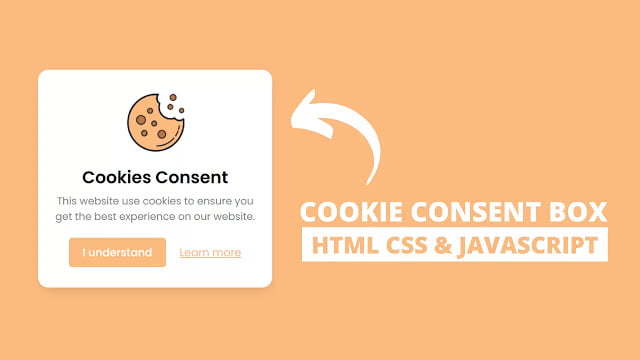 Cookie Consent Box using HTML CSS & JavaScript