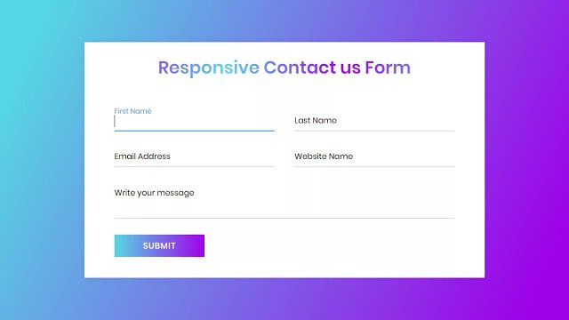 Responsive Contact us Form using HTML & CSS