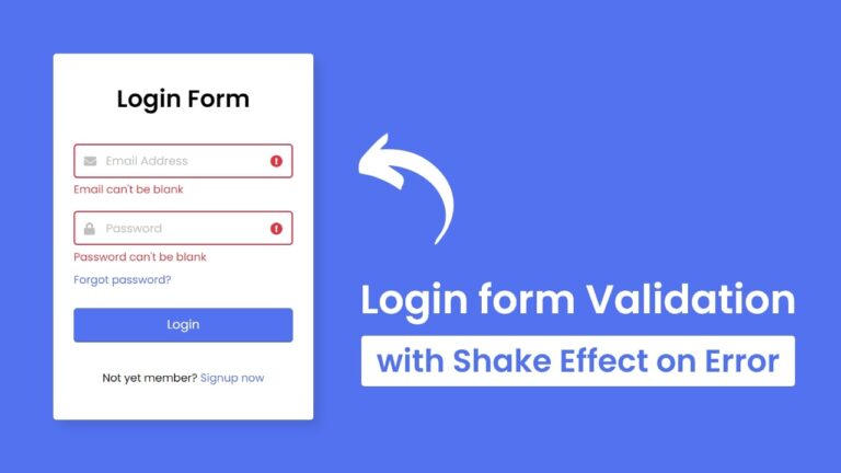 Login Form Validation In Html Css And Javascript 6145