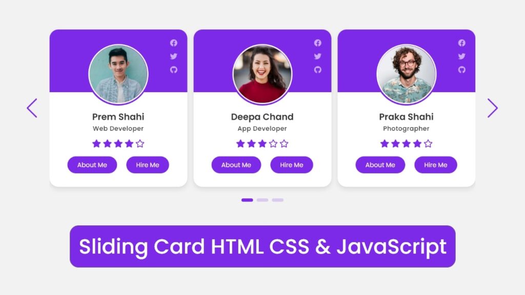 Create Sliding Card In HTML CSS & JavaScript