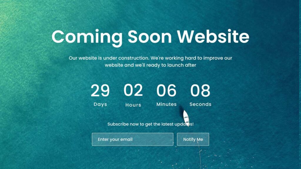 How To Make Coming Soon Website In HTML CSS JavaScript