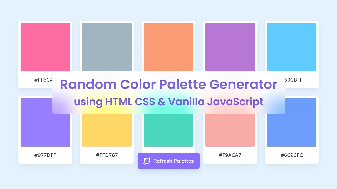 Random Color Palette Generator in HTML & JavaScript
