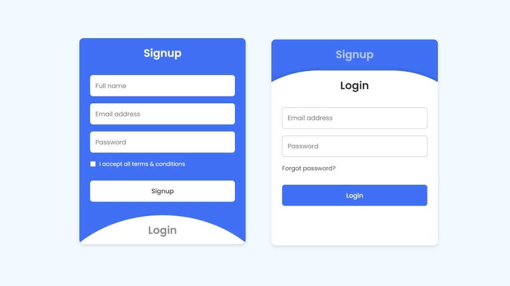 Login Registration Form In HTML CSS JavaScript