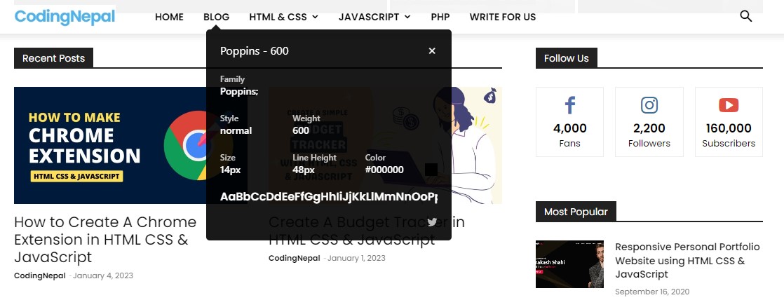 Whatfont to identify fonts on web pages  Chrome web, Google chrome  extensions, Developer tools