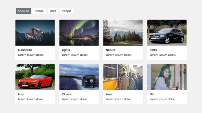 Responsive Filterable Image Gallery In Html Bootstrap And Javascript 5513