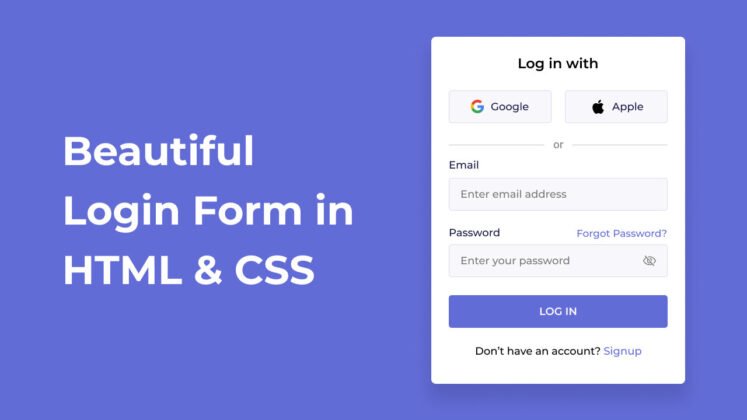 Make A Simple Login Form in HTML and CSS only